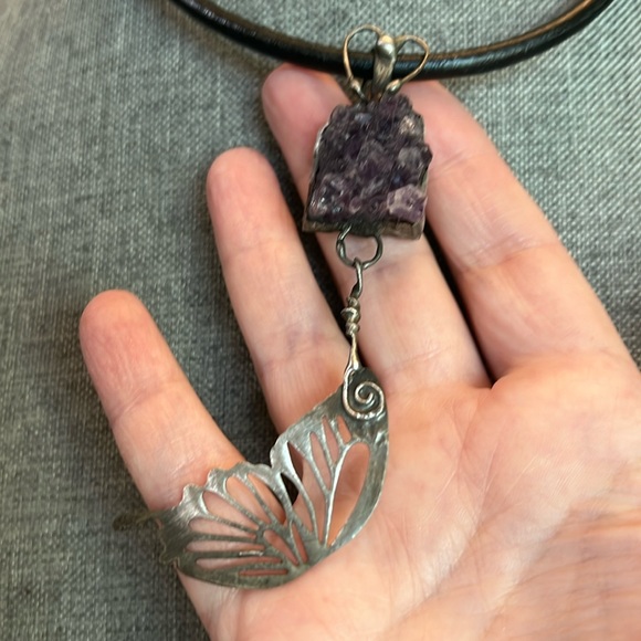 Beautiful butterfly, amethyst, choker - Picture 5 of 10